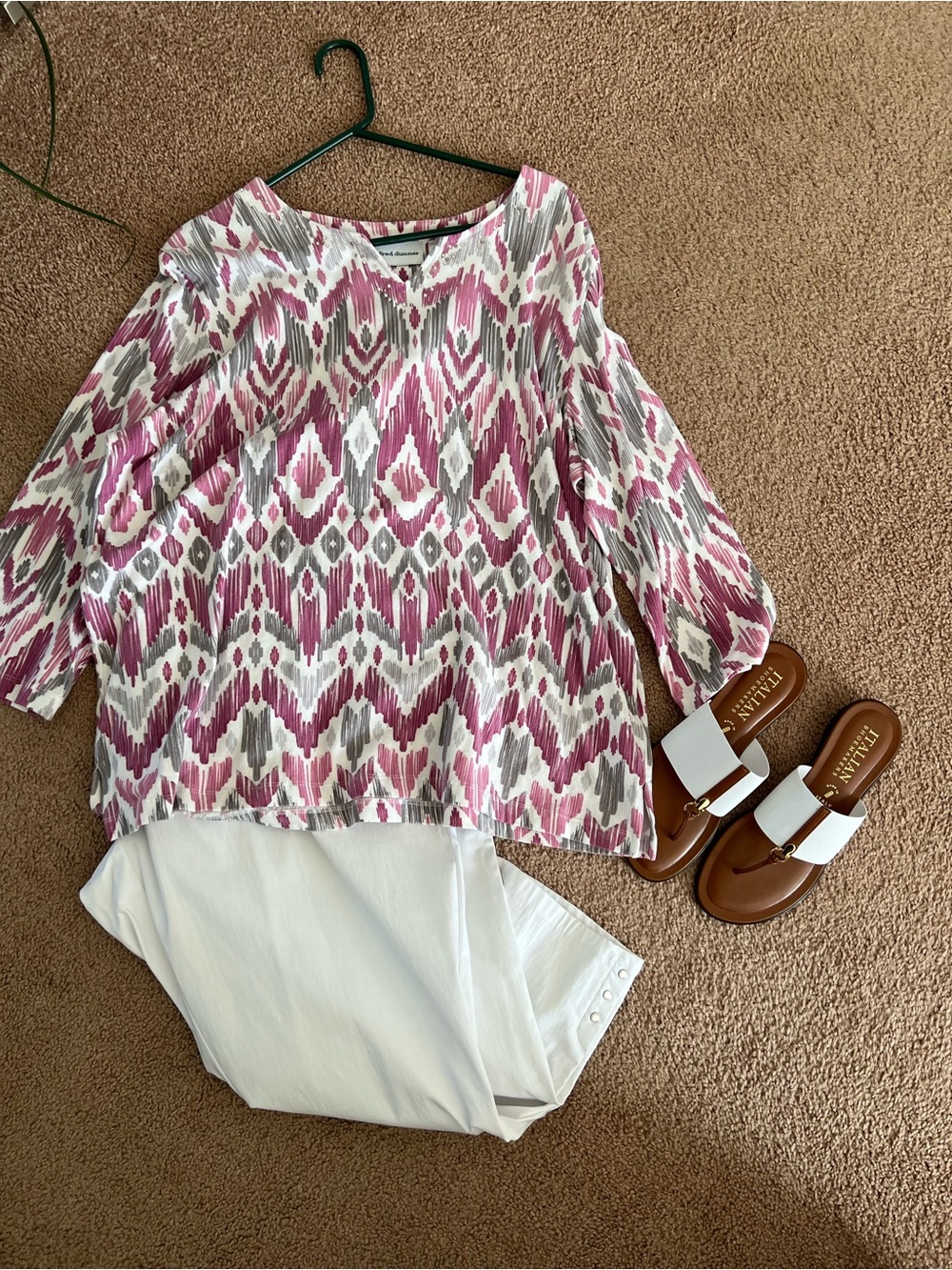 Alfred Dunner Floral Ikat Shirt XL